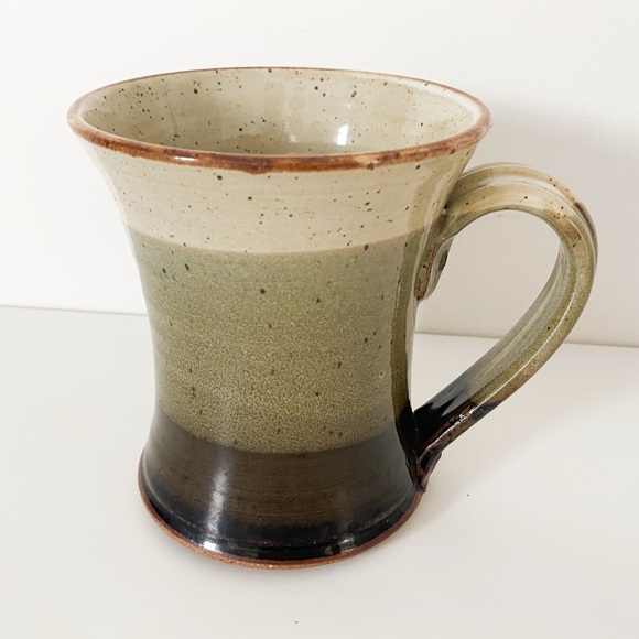 Handmade Pottery Mug – Rustic Glazed Stoneware Ceramic Coffee Cup, Beige, Brown - Picture 1 of 5
